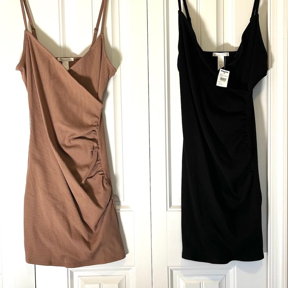 Two Bodycon Dresses for Your Events in Black & Brown (XL) Both new - One w/tag
